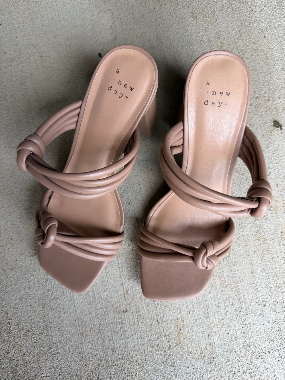 a new day Blush Knot-Detail Slide Mules